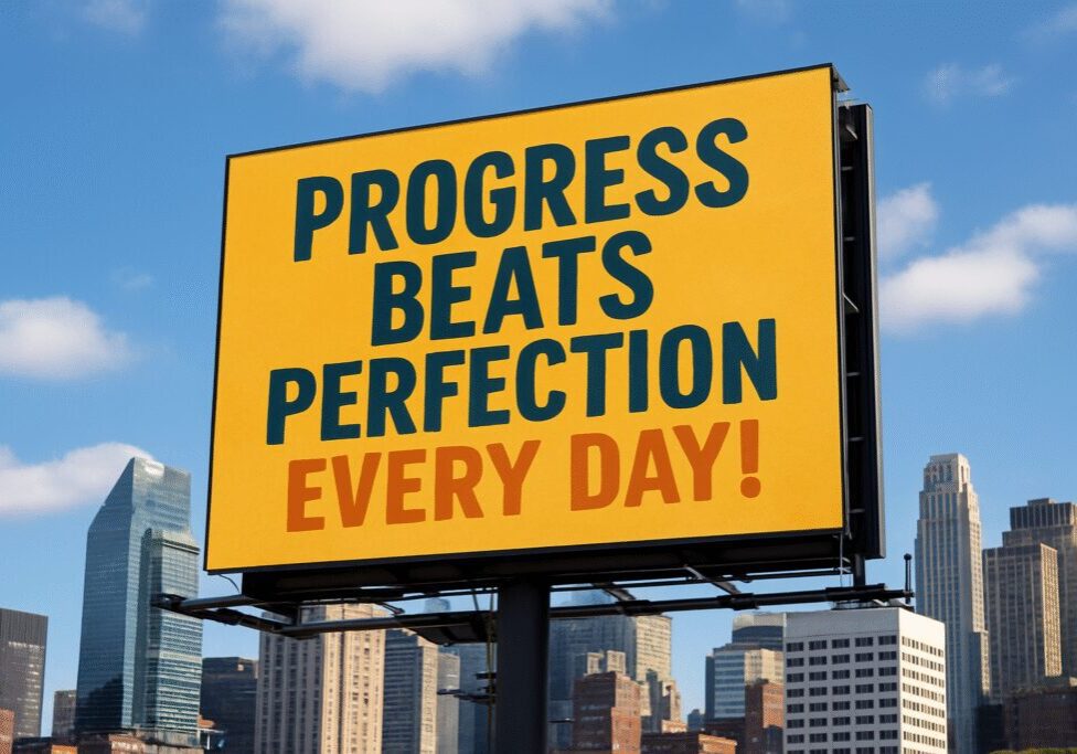 Progress Beats Perfection billboard 5.2025